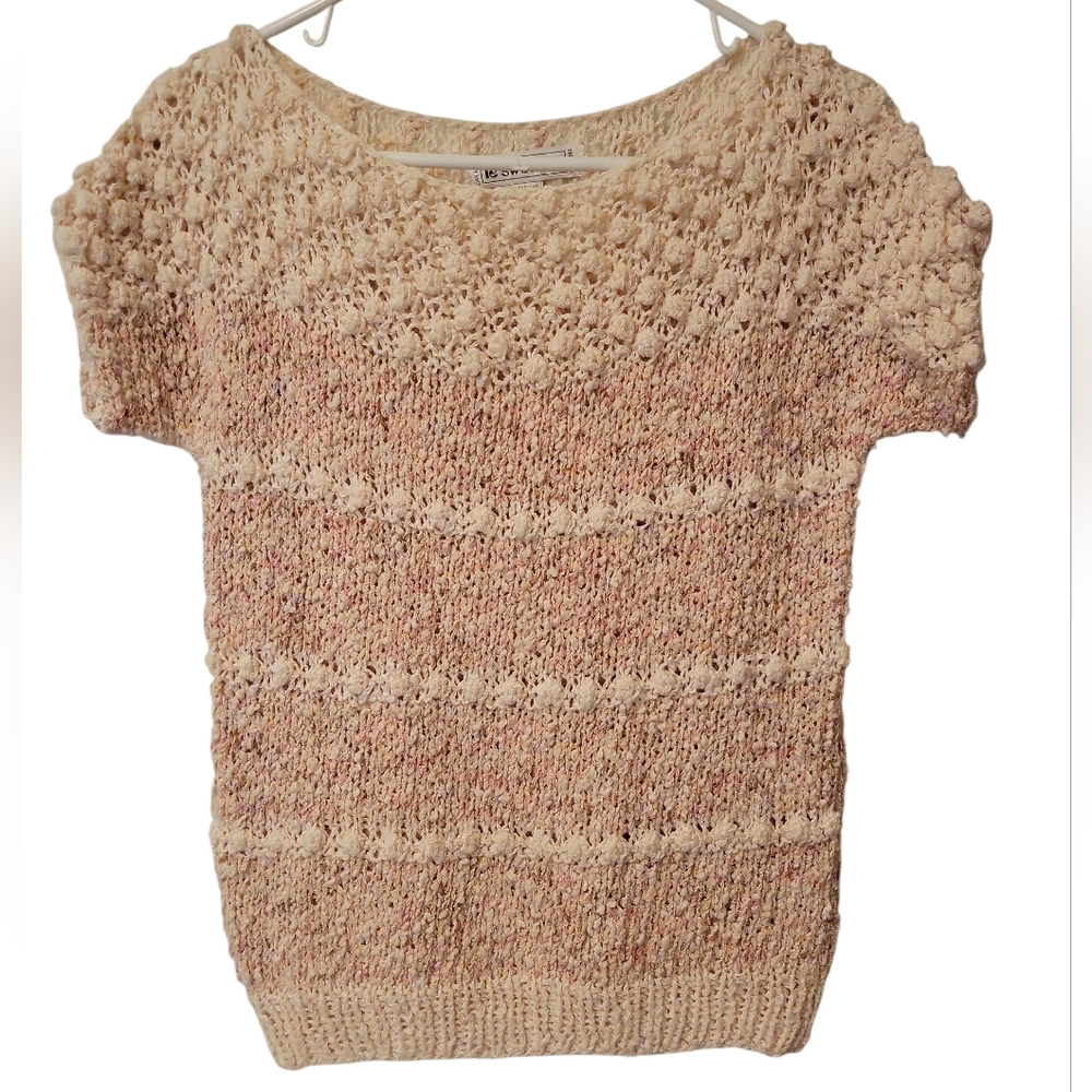 Vintage 80's Short Sleeve Popcorn Sweater